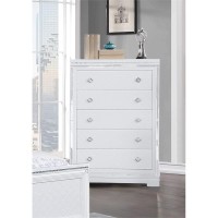 Eleanor Rectangular 5drawer Chest White