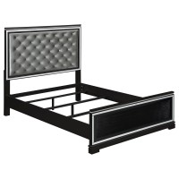 Cappola Upholstered Tufted Bedroom Set Silver and Black