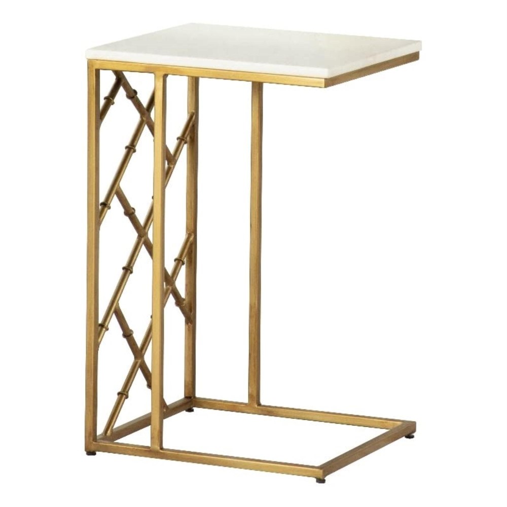 Angeliki Accent Table with Marble Top White