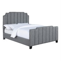 Fiona Upholstered Panel Bed Light Grey