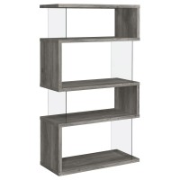 Emelle 4shelf Bookcase with Glass Panels