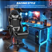 Yssoa Gaming Chair With Footrest Big And Tall Gamer Chair Racing Style Adjustable Swivel Office Chair Ergonomic Video Game Ch