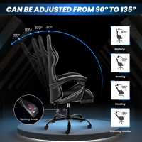 Yssoa Gaming Chair With Footrest Big And Tall Gamer Chair Racing Style Adjustable Swivel Office Chair Ergonomic Video Game Ch