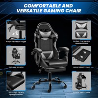 Yssoa Gaming Chair With Footrest Big And Tall Gamer Chair Racing Style Adjustable Swivel Office Chair Ergonomic Video Game Ch