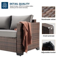 Udpatio 4 Piece Patio Furniture Set Wicker Patio Set With Storage Coffee Table And Dark Grey Cushions Outdoor Patio Furniture