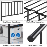 Yaheetech 14 Inch Full Size Bed Frame Metal Platform Bed With Spindle Headboard Footboard/Mattress Foundation/No Box Spring Needed/Underbed Storage Space/Steel Slat Support/Easy Set Up, Black