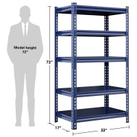 Reibi Garage Shelving Storage Shelves 2000 Lbs Heavy Duty Metal Shelving Unit Rack Shelf For Warehouse Pantry Closet Kitchen Com