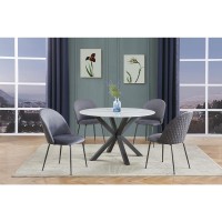 Round marble wrap glass dining table with crossed iron base