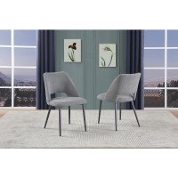 Beige Polar Fleece Upholstered side chair SET OF 2