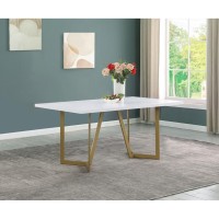 7pc rectangle dining table White wood top w 6 Dark grey velvet side chairs