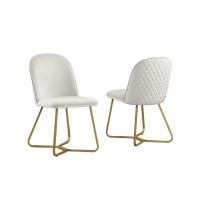 Cream velvet side chairs SET OF 2