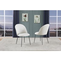 Beige Velvet upholstered side chairs SET OF 2