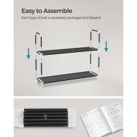 Songmics 3Tier Shoe Rack Shoe Storage For Hallway Closet Slim And Spacesaving Metal Frame Nonwoven Fabric Shelves Black