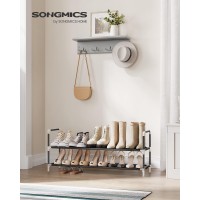 Songmics 2Tier Shoe Rack Shoe Storage For Hallway Closet Slim And Spacesaving Metal Frame Nonwoven Fabric Shelves Black