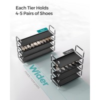 Songmics 4Tier Shoe Rack Shoe Storage For Hallway Closet Slim And Spacesaving Metal Frame Nonwoven Fabric Shelves Black