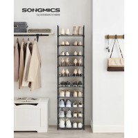 Songmics Shoe Rack 10 Tier Shoe Shelf Shoe Storage Organizer Spacesaving 11 X 177 X 681 Inches Metal Frame Nonwoven Fa