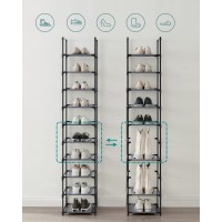 Songmics Shoe Rack 10 Tier Shoe Shelf Shoe Storage Organizer Spacesaving 13 X 13 X 681 Inches Metal Frame Nonwoven Fabr