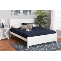 Baxton Studio Neves Classic and Traditional White Finished Wood Full Size Platform Bed