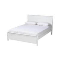 Baxton Studio Neves Classic and Traditional White Finished Wood Full Size Platform Bed