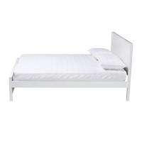 Baxton Studio Neves Classic and Traditional White Finished Wood Full Size Platform Bed