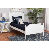 Baxton Studio Mariana Classic and Traditional White Finished Wood Full Size Platform Bed