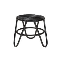 Baxton Studio Pertessa Modern Bohemian Black Finished Rattan End Table