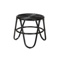 Baxton Studio Pertessa Modern Bohemian Black Finished Rattan End Table