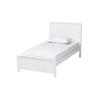 Baxton Studio Neves Classic and Traditional White Finished Wood Twin Size Platform Bed