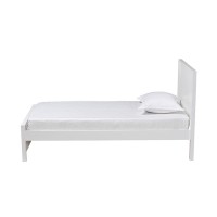 Baxton Studio Neves Classic and Traditional White Finished Wood Twin Size Platform Bed