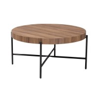 Baxton Studio Umar Modern Industrial Walnut Brown Finished Wood and Black Metal Coffee Table