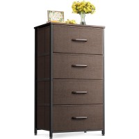 Odk Dresser For Bedroom With 4 Storage Drawers Small Dresser Chest Of Drawers Fabric Dresser With Sturdy Steel Frame Dresser F