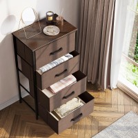 Odk Dresser For Bedroom With 4 Storage Drawers Small Dresser Chest Of Drawers Fabric Dresser With Sturdy Steel Frame Dresser F