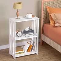 Hayofamy 3 Tier End Table Nightstand Set Of 2 Narrow Side Table With Display Shelf Small Bookcase Bookshelf Bedside Table Sto