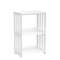 Hayofamy 3 Tier End Table Nightstand Set Of 2 Narrow Side Table With Display Shelf Small Bookcase Bookshelf Bedside Table Sto