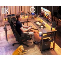 Odk L Shaped Gaming Desk With Led Lights Power Outlets 51 Computer Desk With Full Monitor Stand Corner Desk With Cup Holde