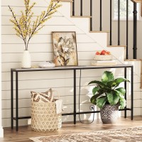 Mahancris Console Table With Power Outlet 709 Narrow Sofa Table Industrial Entryway Table With Usb Ports Behind Couch Tabl