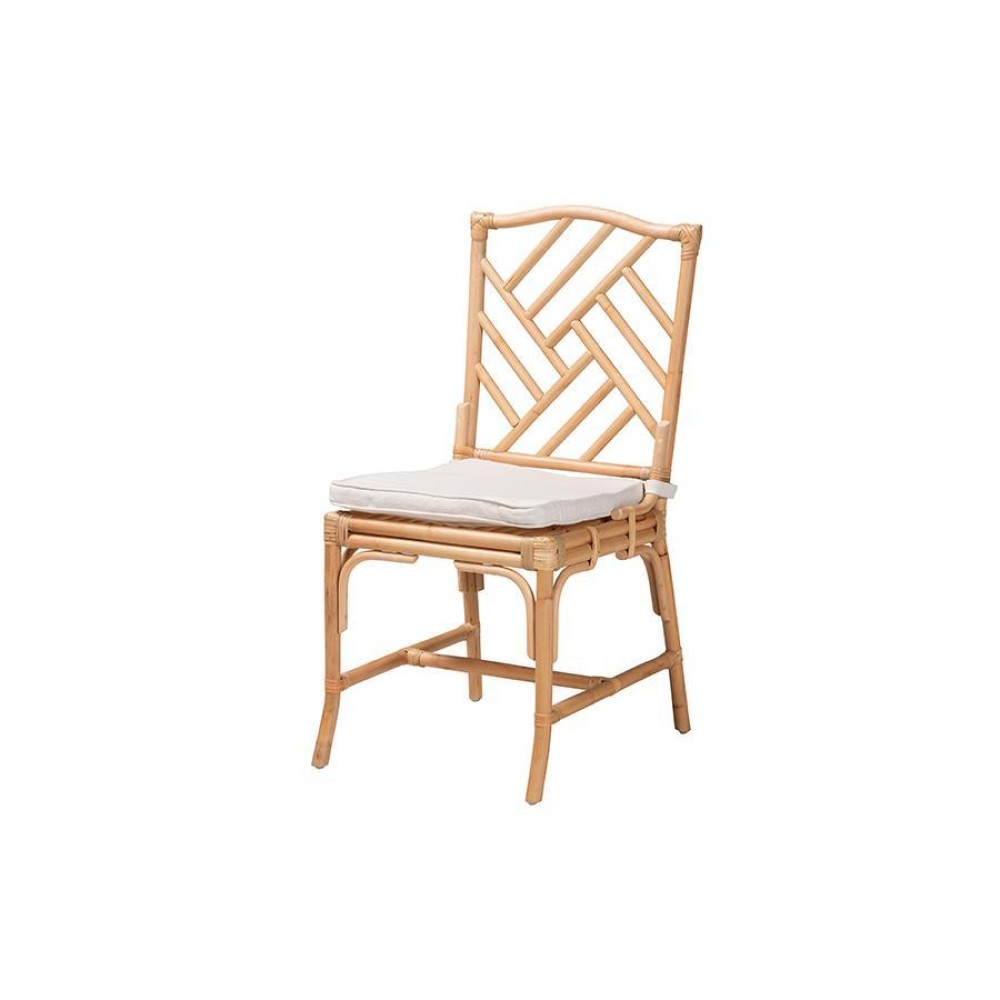 Baxton Studio Rio Modern Bohemian Natural Brown Rattan Dining Chair