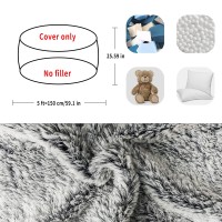 Yudoutech Bean Bag Chair Cover(Cover Only,No Filler),Big Round Soft Fluffy Pv Velvet Washable Bean Bag Lazy Sofa Bed Cover For Adults,Living Room Bedroom Furniture Outside Cover,5Ft Snow Grey.