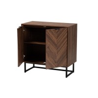 Baxton Studio Sadia Modern Walnut Brown Finished Wood Storage Cabinet