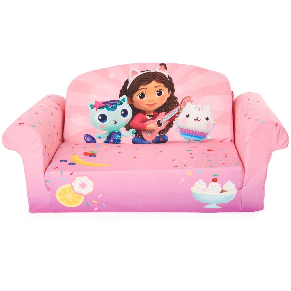 Marshmallow Furniture 2In1 Kids Flip Open Foam Couch Bed Gabbys Dollhouse