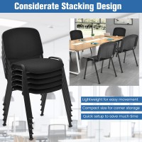 Giantex 10 Pcs Waiting Room Chairs - Conference Chair With Upholstered Back & Seat, Stackable Design For Home & Office, Meeting Room, Guest Room, Executive Chair Set, Reception Chairs, Black