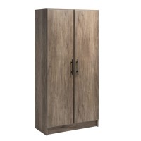 Prepac Elite Functional Tall Shop Cabinet With Adjustable Shelves, Simplistic Freestanding 2-Door Garage Cabinet 16