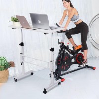 Klsmyhoki Standing Desk Adjustable Height Mobile Stand Up Desk With Wheels Small Computer Desk Rolling Desk Portable Laptop De