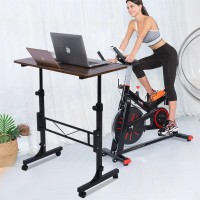 Standing Desk Adjustable Height Mobile Stand Up Desk With Wheels Small Computer Desk Rolling Desk Portable Laptop Desk Rustic