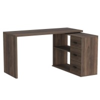 Hsh L Shaped Desk With Storage Cabinet Wood L Shape Desk With Drawers Shelf Large Corner Computer Table In Home Office Bedroom