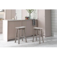 Boraam Sonoma Backless Saddle Kitchen Bar Stools Storm Gray Wirebrush Set Of 2