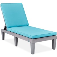 Best Choice Products Outdoor Lounge Chair Resin Patio Chaise Lounger For Poolside Backyard Porch Wseat Cushion Adjustable B