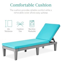 Best Choice Products Outdoor Lounge Chair Resin Patio Chaise Lounger For Poolside Backyard Porch Wseat Cushion Adjustable B