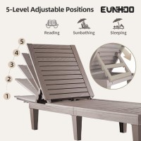 Eunhoo Outdoor Lounge Chaise Adjustable Pool Lounge Chairs With 5 Positions Backrest Waterproof Sun Loungers For Garden Pool B