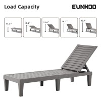 Eunhoo Outdoor Chaise Lounge Set Of 2 Adjustable Pool Lounge Chair With 5 Positions Backrest Waterproof Sun Loungers For Garde